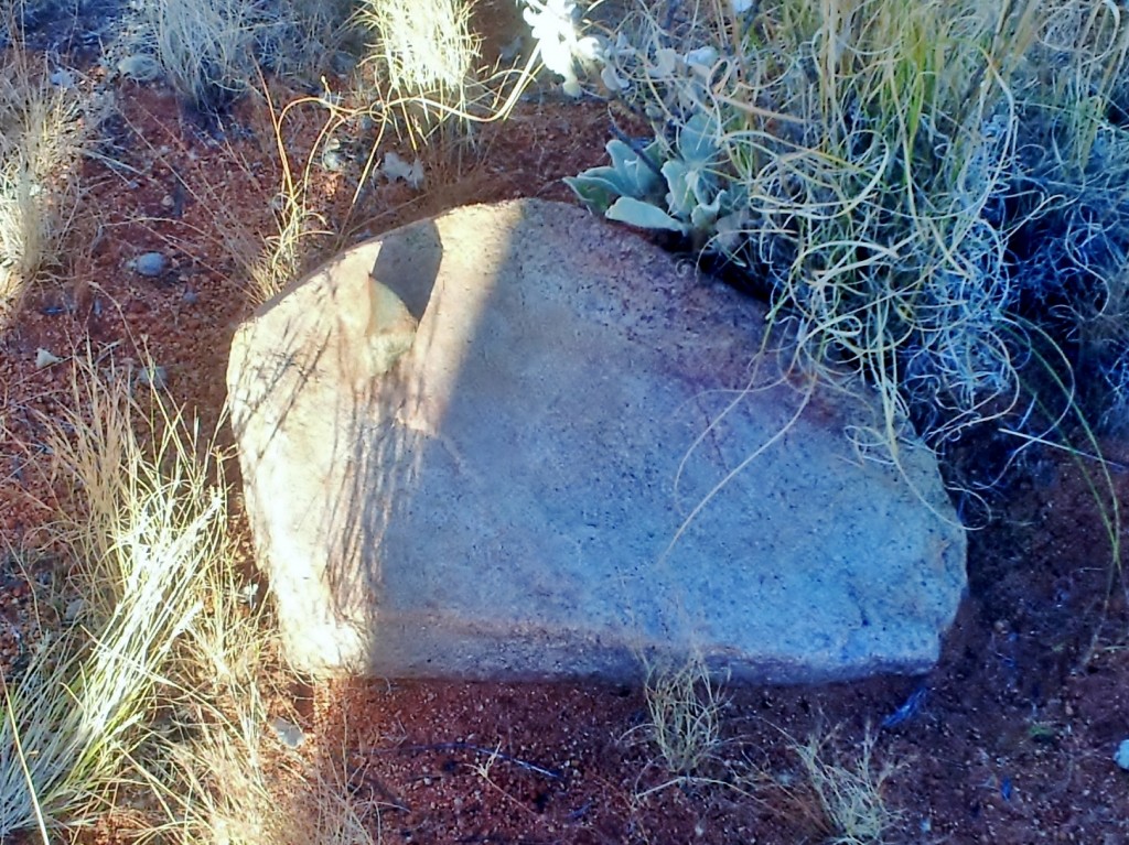 The smoothest stone i ever touched. used to be used by aboriginal women to grind seed on. For some reason (guess) It is not recognized by Australian authority to have archaeological value.